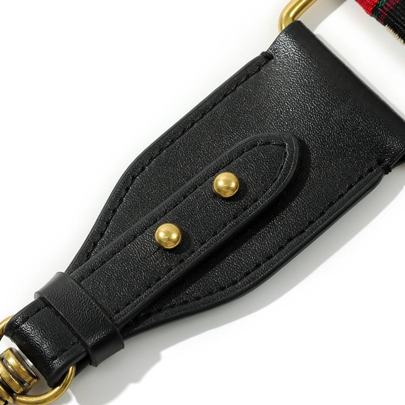 Ma Huang Shi Women's Genuine Leather Vintage Saddle Bag Strap with Rivets