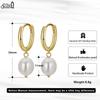 Effie Queen 925 Pure Silver 14k Gold Oval Shaped Freshwater Pearl Drop Earrings Ideal Jewelry for Women Banquet Party Gift GPE50