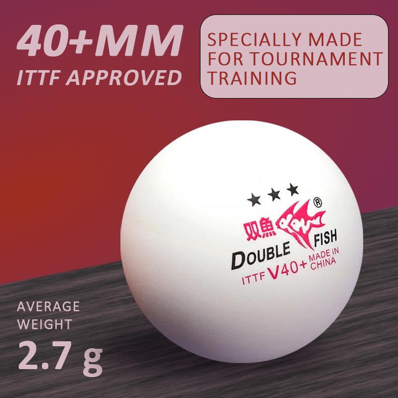 DOUBLE FISH Table Tennis Balls 3 Star V40+ Ping Pong Balls ABS Plastic Wholesale 50 Pack