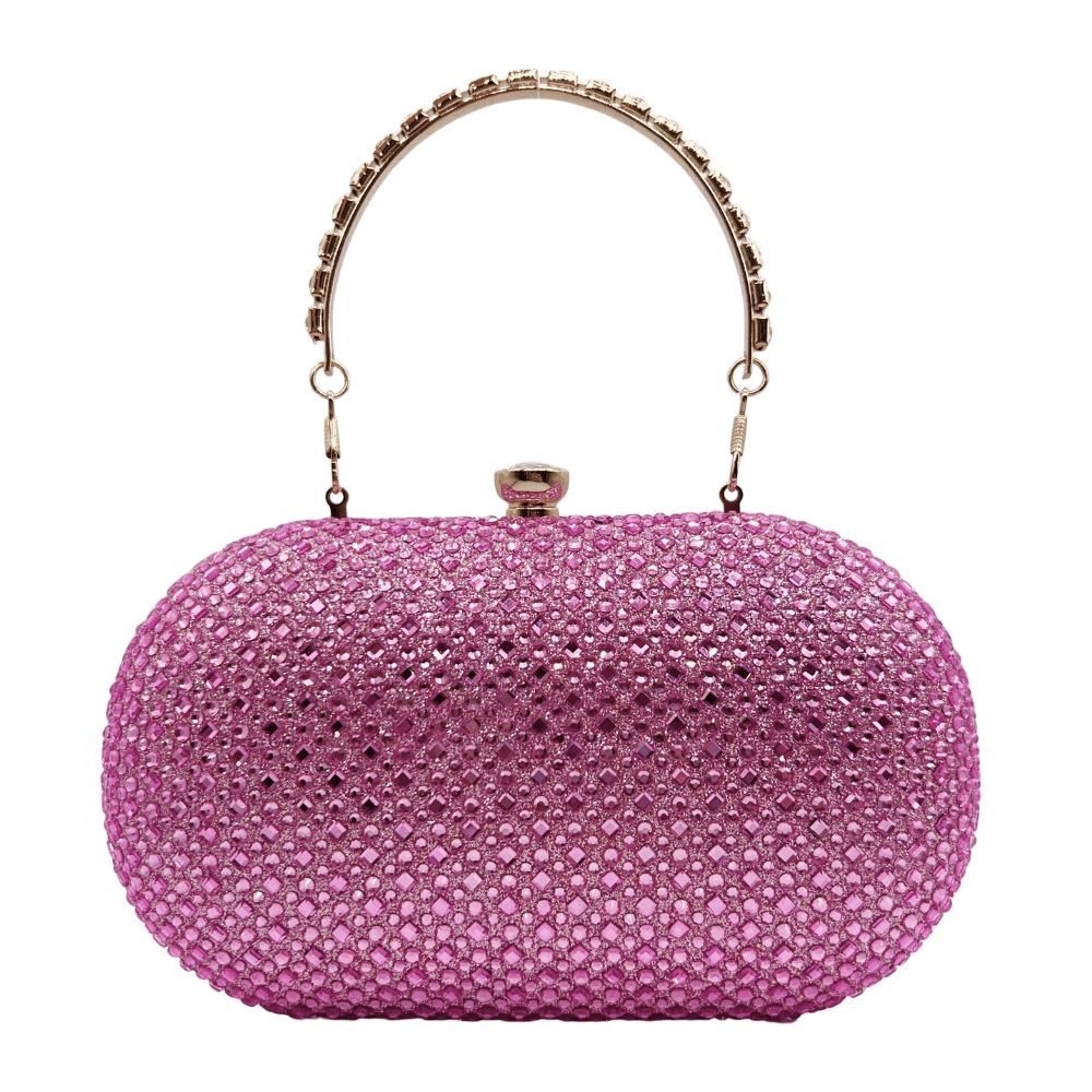 Gold Sparkling Rhinestone Clutch: Elegant Women's Evening Handbag with Diamond Detailing