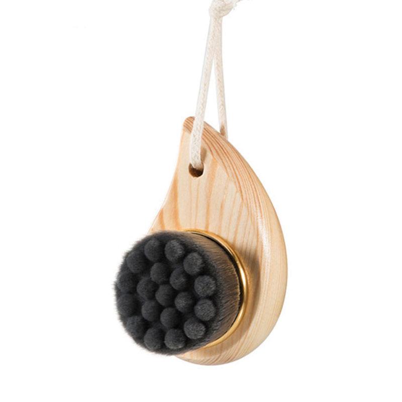 Manual Wooden Face Cleansing Brush with Soft Bristles for Makeup Removal and Deep Cleaning