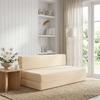 Foldable Sofa Bed Cream 152 X 86.5 X 60 Cm Fabric