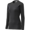 Breath Thermo Thick for Crew Neck Long Sleeve Size L M Underwear, Heat-Generating Material, Active, Women's Shirt, Black, (L Width, Length)