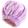 Women's Double-Layer Satin Sleep Cap - Adjustable Elastic Band for Soft Hair Protection