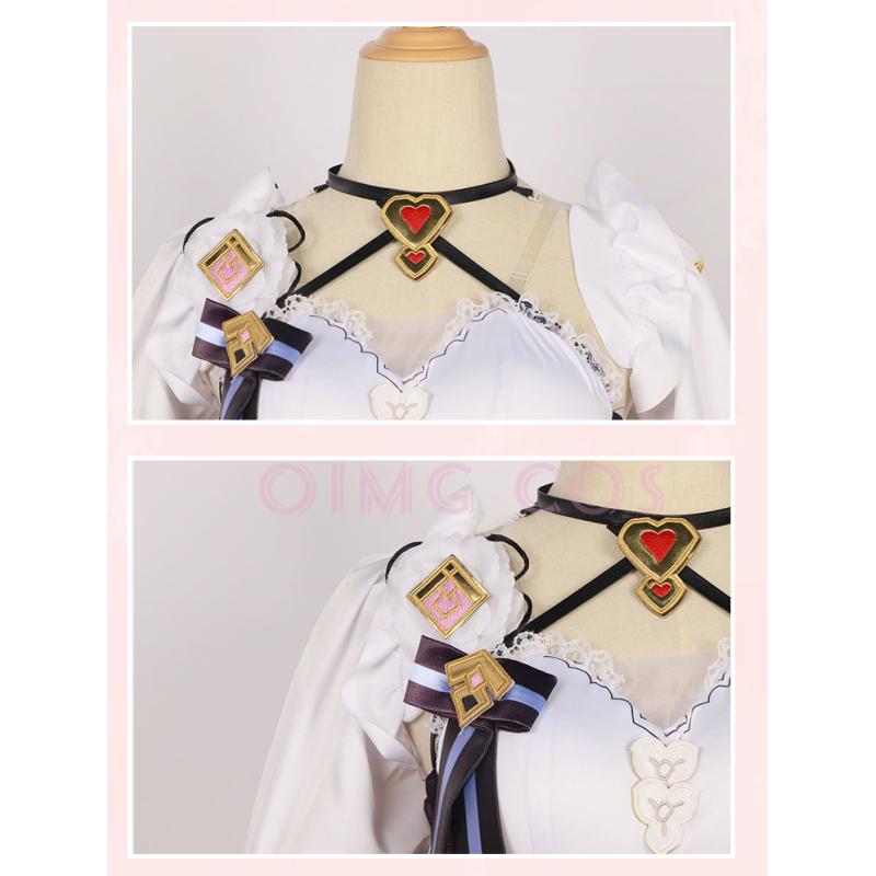Elysia Cosplay Francouzská služka Costume Impact 3 Karneval Uniform Paruka Anime Halloween Kostýmy Muži Hra
