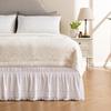 Practical Elastic White Fringed Bed Skirt Ruffled Dust-proof Under-bed Covering Skirt Stretchable Romantic Bed Cover Hotel