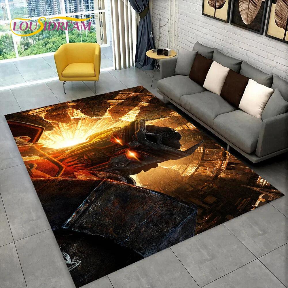 Cartoon T-Transformers  Autobots 3D Rug Carpet for Living Room Bedroom Home Decor,Floor Mat Non-slip for Sofa  Doormat Gift Kids