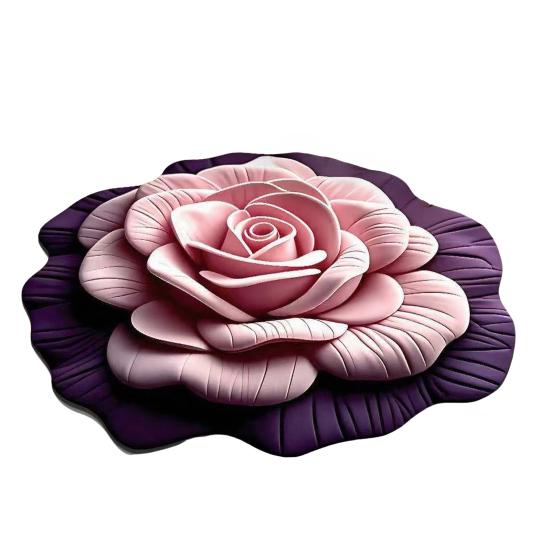 Yousheng Floor Mat 3D Flower Pattern Crystal Velvet Bathroom Mat Anti-Slip Dot Backing Large Absorbent Quick-Drying Bath Mat