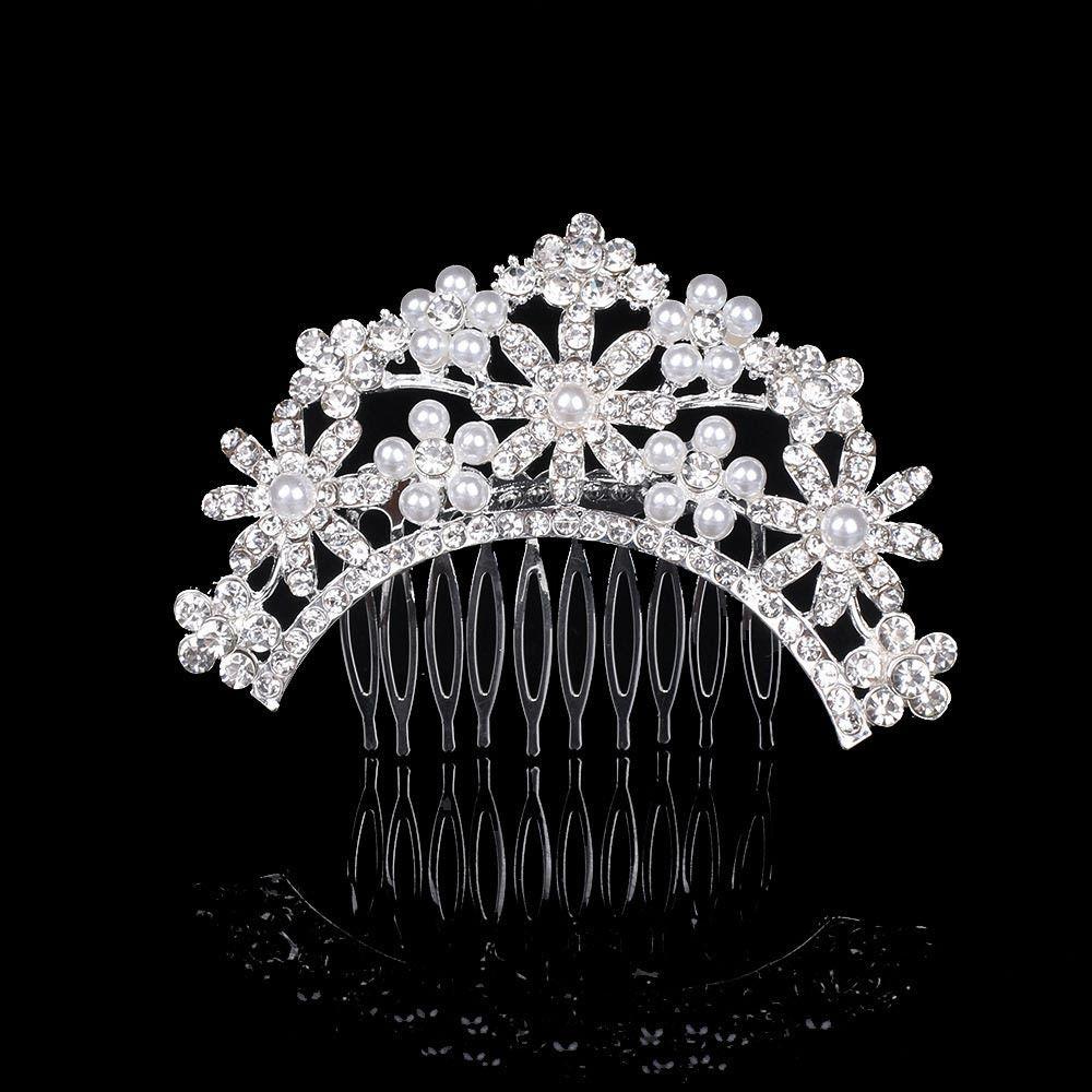 Jewelry Crystal Diamante Bridesmaid Hairpins Wedding Bridal Tiaras Pearl Hairpin Bridal Hair Comb