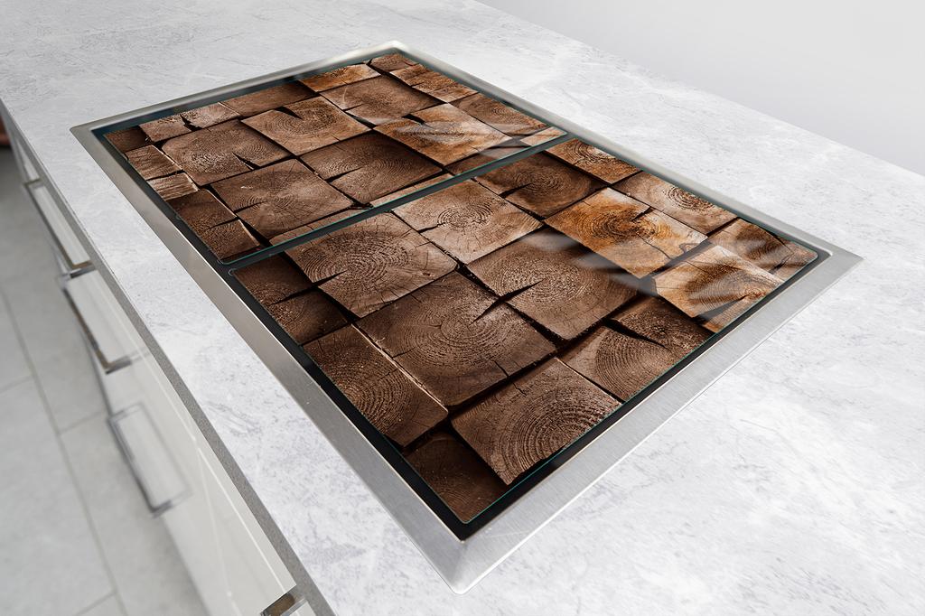 Glass Protective Plate for Stove 2x45x52 Wood