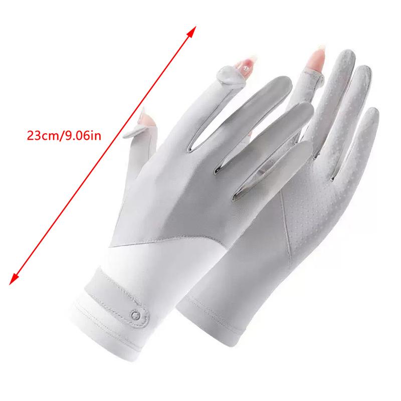1 Pair Sun Protection Gloves One Size Sunscreen Breathable Anti-Uv Cooling Fabric Slip Gloves For Outdoor Cycling Driving