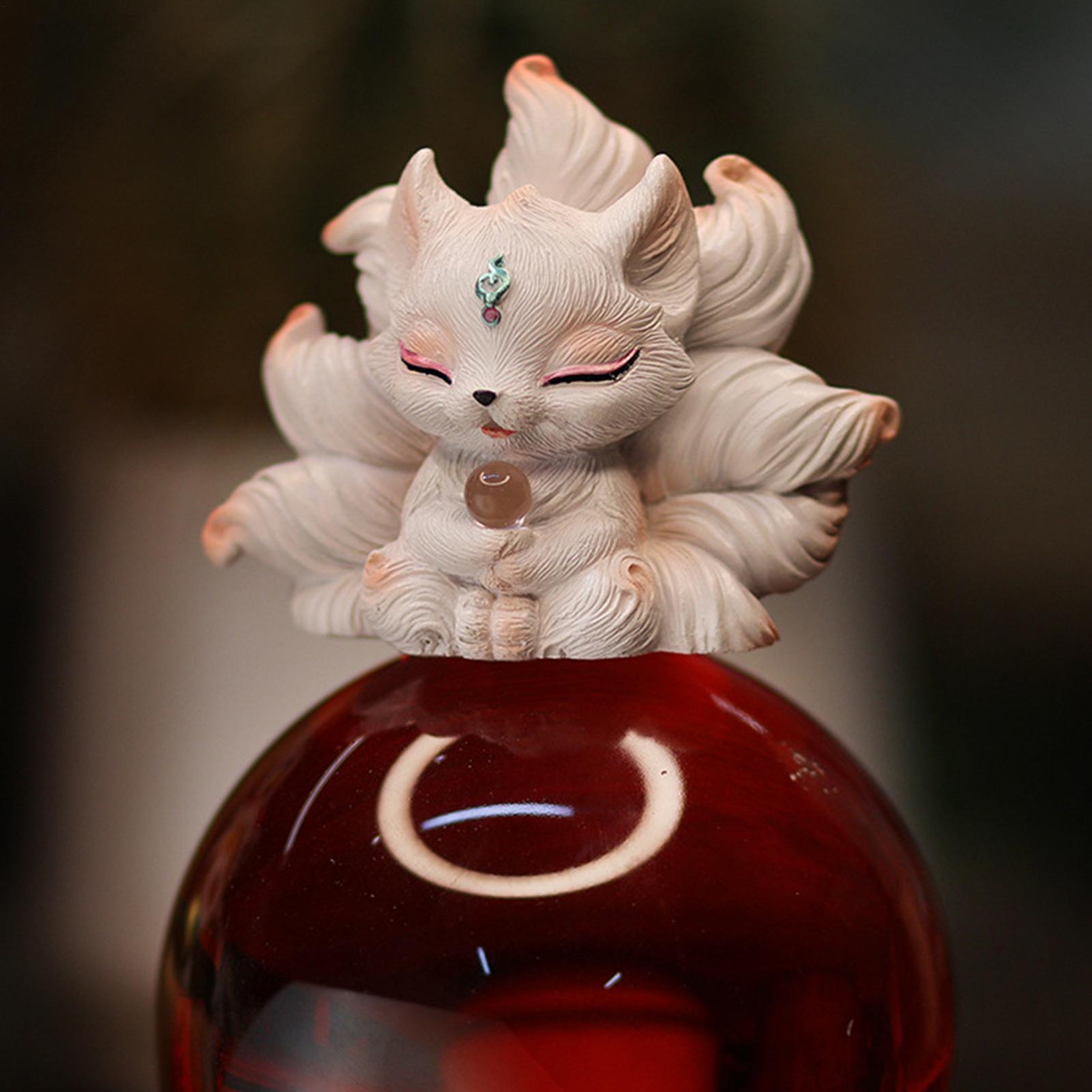 

Dashboard Decor Cute Auspicious Car Figurines Automotive Nine-Tailed Fox Dash Ornaments For Women Girls Vehicle Truck RV Home China Mainland