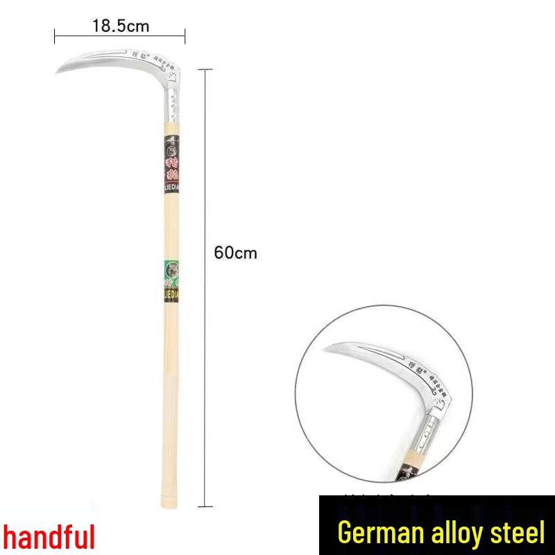 German Steel Serrated Sickle: Grass Cutting & Corn Harvesting Knife for Outdoor Weeding and Agriculture