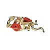Retro Red Rose Gold Snake Brooch - High-end, Exquisite Corsage with A Touch of Unique Charm and Sparkling Rhinestones.