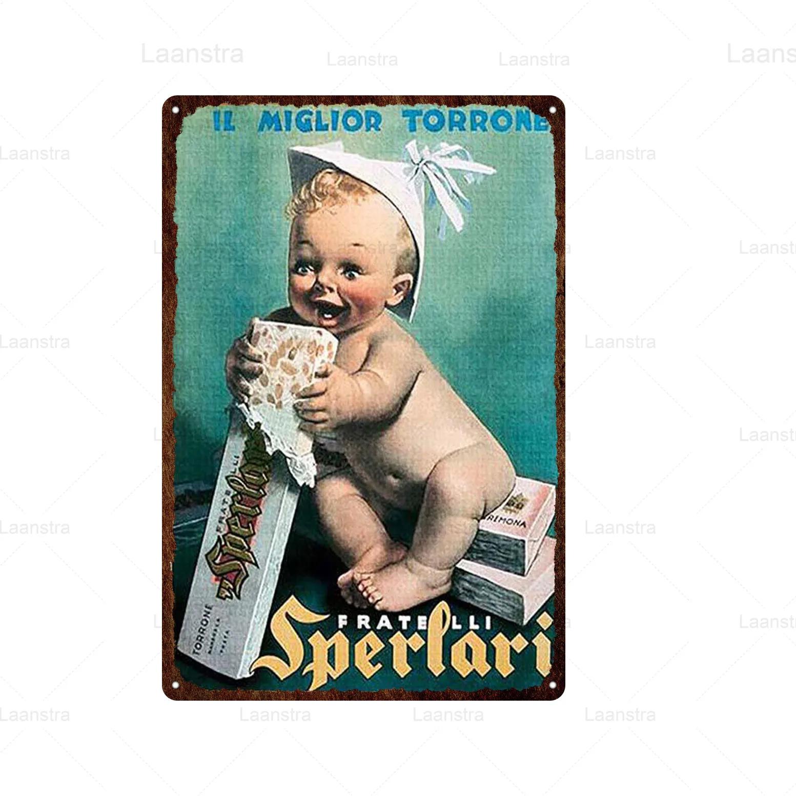 

Retro Tin Sign Metal Plate Switzerland Chocolate Milka Suchard Lindt Children Painting Candy Wall Art Decor Iron Sheet Metal 20x30cm（7.8x11.8inch）