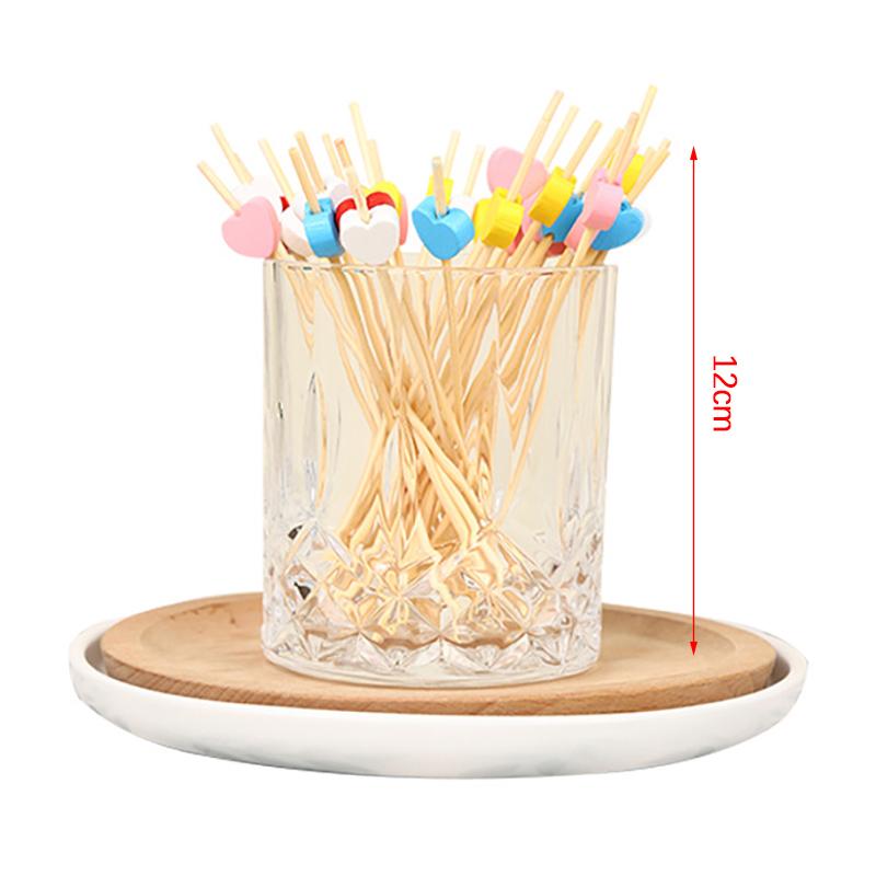 New 50/100pcs Beads Food Christmas Picks Dessert Buffet Fruit Salad Fork Cake Muffin Party Vegetable Sticks Cocktail Toothpicks