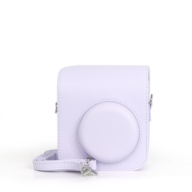 PU Leather Soft Camera Case Travelling Bag Shoulder Bag for Mini12 Film Camera Bag + Shoulder Straps