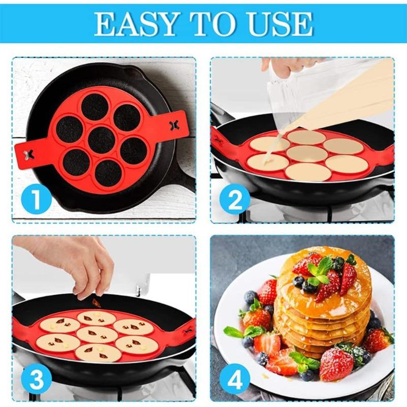 Nonstick Pancake Molds Ring Silicone Fried Egg Mould Reusable Pancake Maker Egg Ring Kitchen Cooking Baking Tools