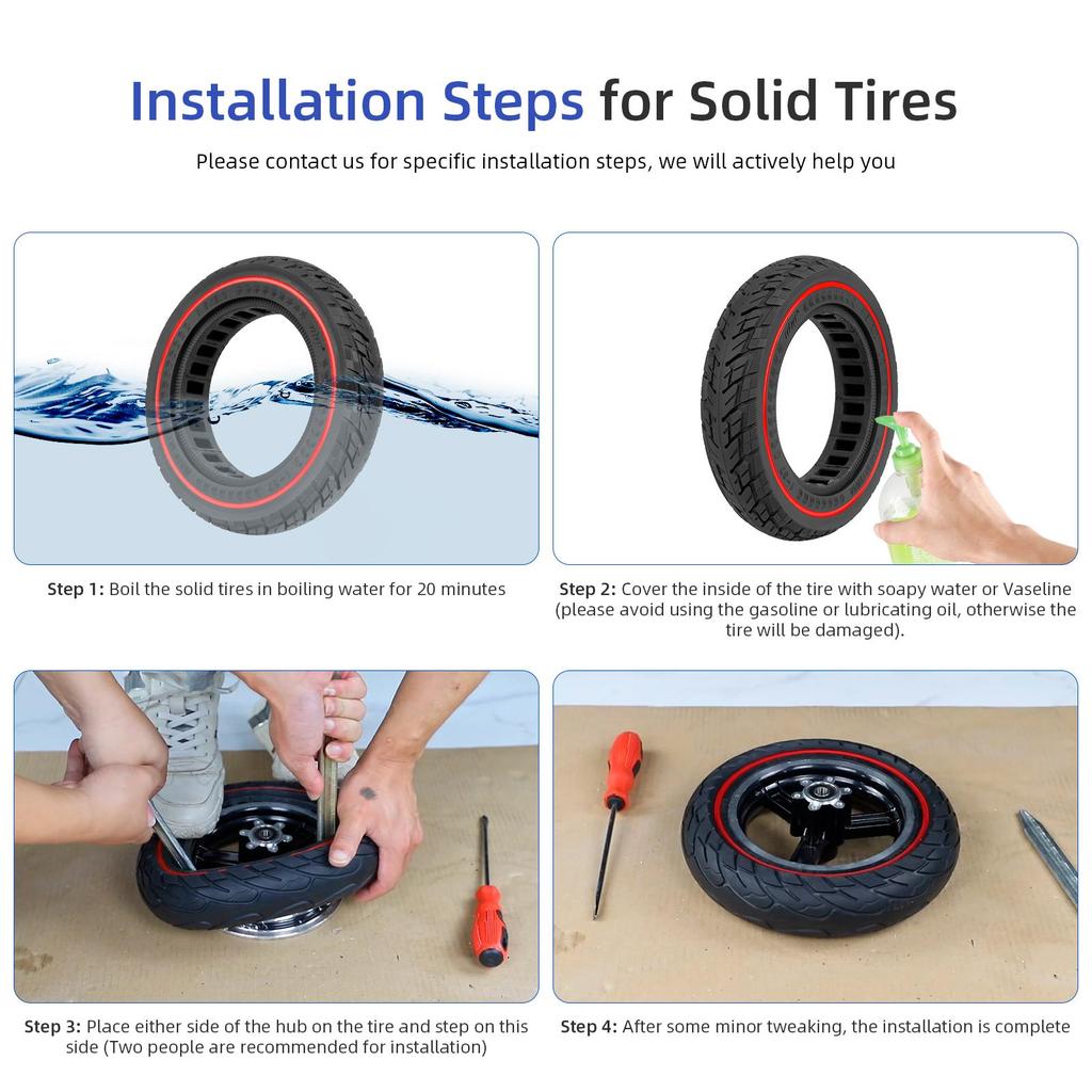 Ulip 9.5*2.0 solid tire with red circle for xiaomi and 8.5 inch scooters