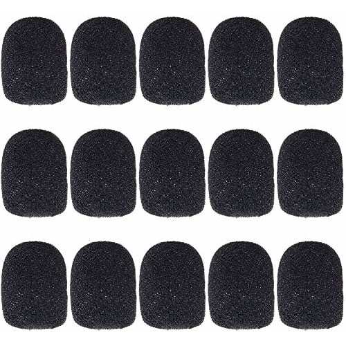 10 Pieces Microphone Headset Grill Windscreen Sponge Foam Black Mic Covers