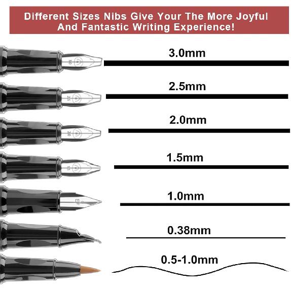 Calligraphy Pen Set,Fountain Pens with 7 Different Replaceable Nibs with 60 Ink Cartridges(12 Colors),Calligraphy Set for Beginner Writing Drawing