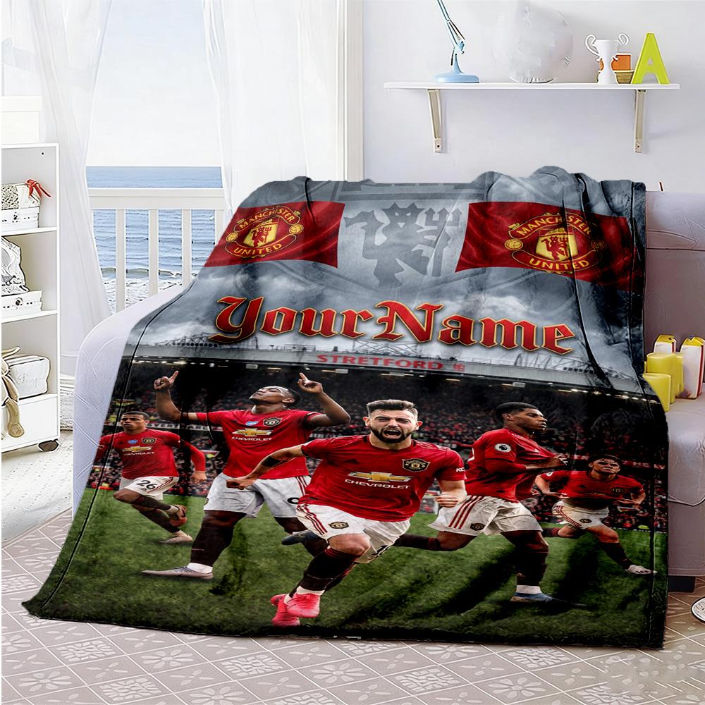 Manchester Customize Text Blanket Lightweight Customizable Blanket Soft Warm Cozy for Bed Couch Office Chair Chair Ideal for All Seasons