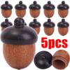 Mini Solid Wood Medicine Pill Box Portable Sandalwood Pill Tablets Case Storage Sealed Can Pinecone Nut Shaped Keychain Pendants