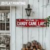Vintage Metal Sign Candy Cane Lane Retro Christmas Wall Decor
