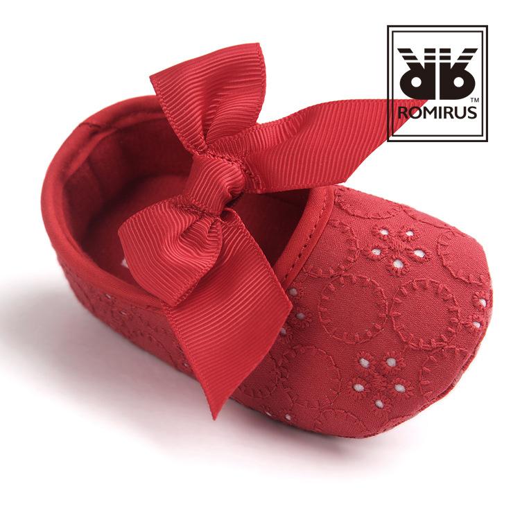 MYGGPP Gestickte rosa weiße große rote Prinzessinnenschuhe Babyschuhe weiche Unterseite Kleinkindschuhe Prinzessinnenschuhe