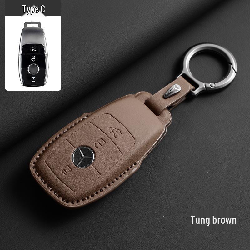 Portachiavi Mercedes-Benz - Vera Pelle per GLC, GLE, Classe C, Classe E