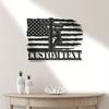 US-Flagge Stromleitungsmonteur Metallschild Wandkunst Garage Dekor Außen Robuste Skulptur Geschenk
