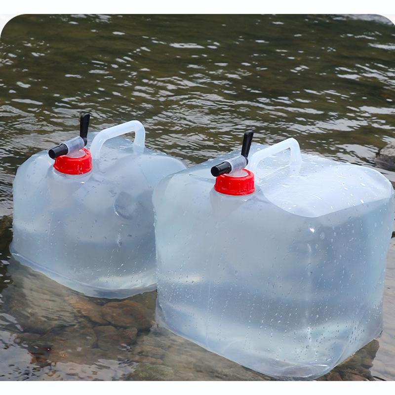 Contenedor de Agua Plegable con Grifo, Jarra de Agua Portátil de Gran Capacidad de Grado Alimenticio para Camping Coche Viajes