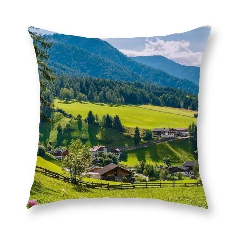 Blue Sky Grassland Square Cushion Cover Soft Pillow Case Bedroom Sofa Car Chair Home Decorative Pillowcases 45X45Cm