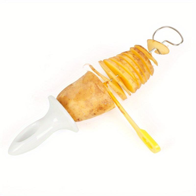 6pcs Campfire Potato Skewers: Portable Manual Spiral Slicer and Potato Chip Making Set