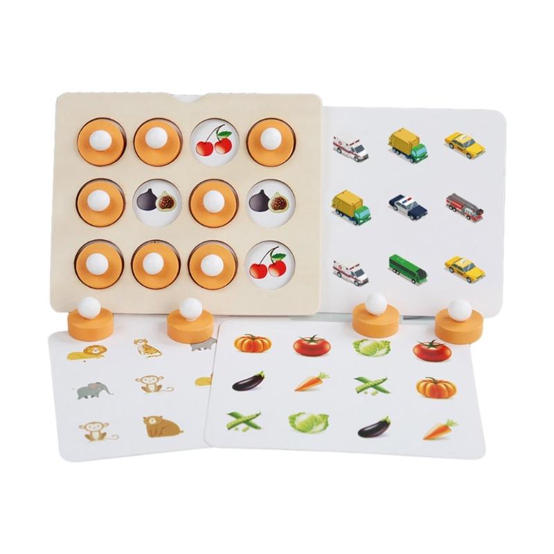 

Шахматная игра Монтессори на память, 3D головоломки, деревянные пазлы для раннего развития, семейная вечеринка, повседневная интерактивная игра, игрушка для детей