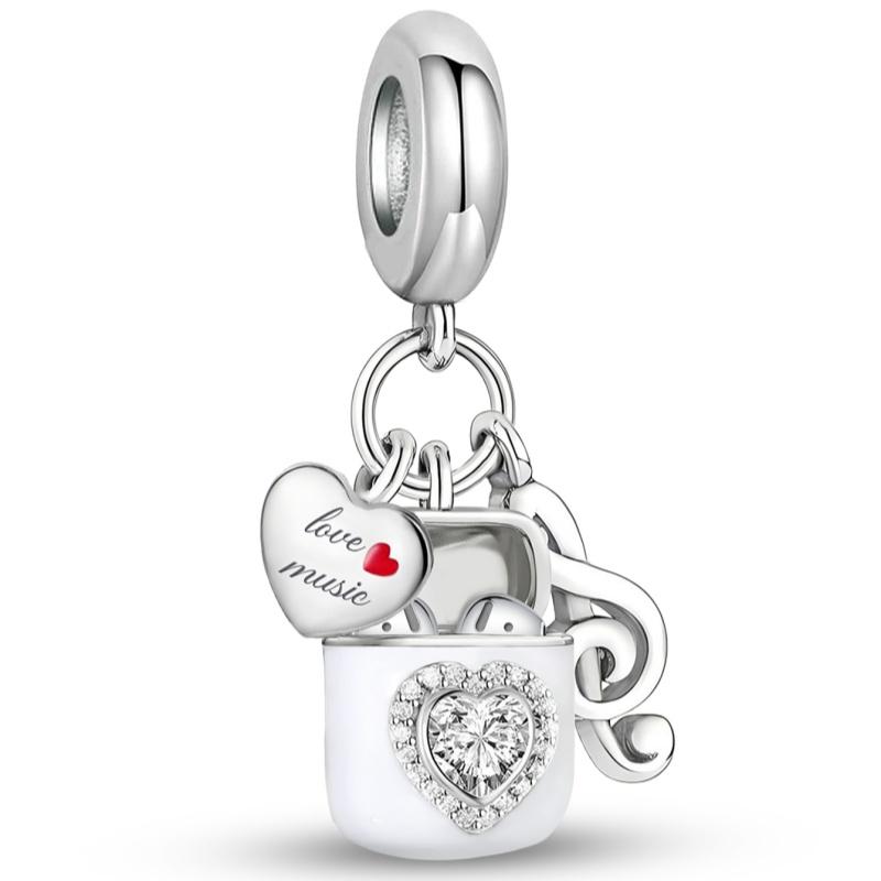 Copper Fluorescence Hollow Out Love Heart Butterfly Charms Bead Necklace Making Gift Of High Quality Fine Jewelry