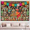 One Polyester Backdrop for the Day of the Dead Celebration, 5x7 Feet, Day of the Dead Altar Bannerzyc