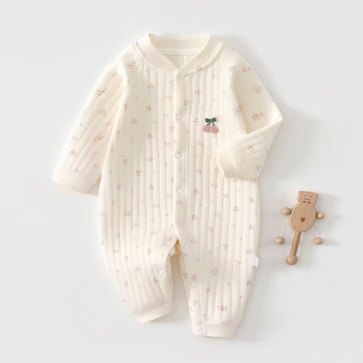 

Newborn Winter Cotton Padded Jumpsuit & Pajamas - Warm Class A Crawling Bodysuit Size 73 [63-70cm 15-18 lbs]