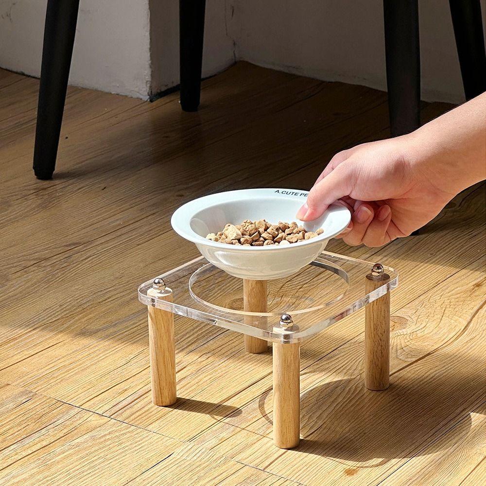 Protect Cervical Spine Raised Cat Feeder Single/Double Bowl Cat Drinking Feeding Bowl  Indoor