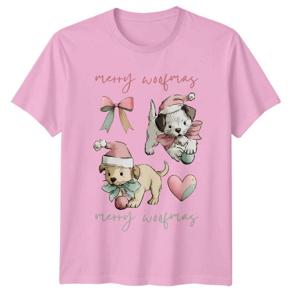 Merry Woofmas Puppies Christmas Dogs Animals Unisexs TShirt Unisexs Tee Graphic