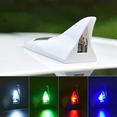 Solar Shark Fins Antenna Light for Car Roof Top LED Warning Lamp with Magnetic Mount Waterproof Auto Tail Decorative Night Safety Light for Cars