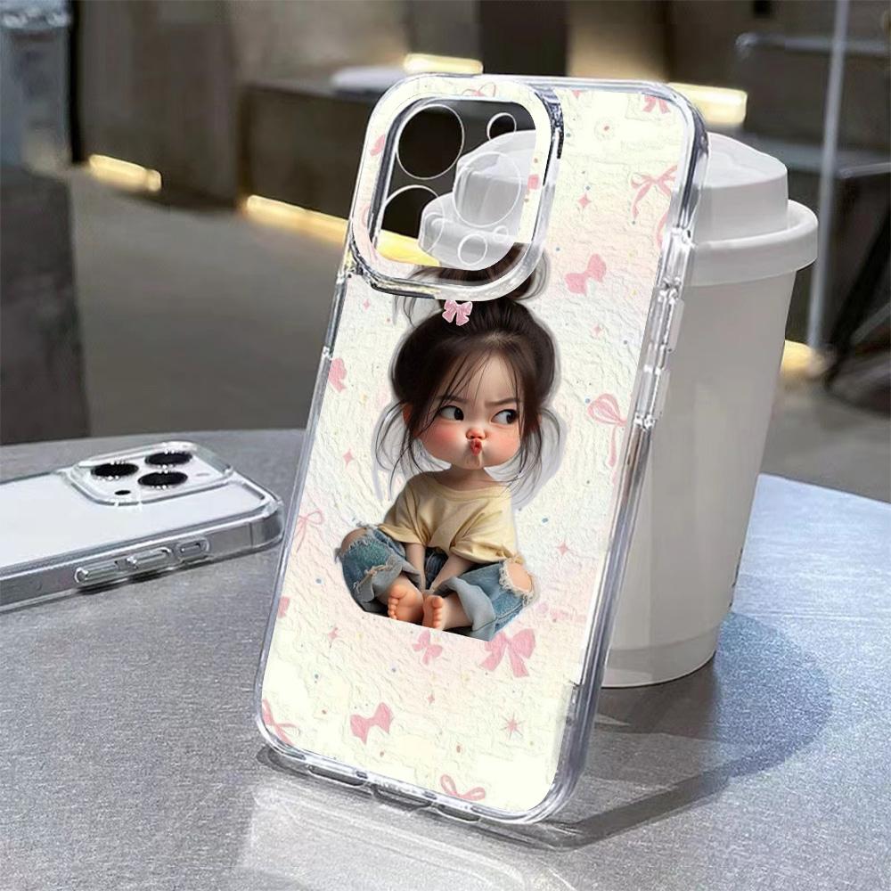 Cartoon Baby Girl Phone Case For Samsung Galaxy S26 S25 S24 S23 S22 S21 S20 FE Note20 Note10 Edge Plus Ultra Lite 5G Clear Cover