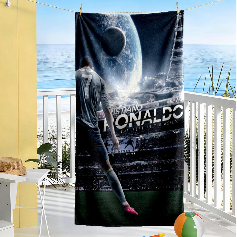 Cr7: Serviette de plage Révélée Séchage rapide Microfibre Douce Confortable Légère Portable pour la Natation, la Plage, le Camping, les Voyages, les Accessoires de Plage, la Salle de Sport