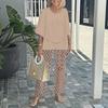 Women's Fashion Casual Loose Solid-color Cotton and Linen Two-piece Set