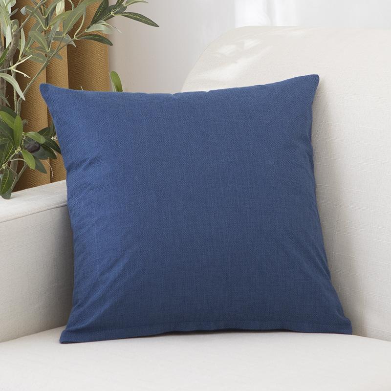Simple Solid Color Pillow Linen Home Pillow Case Sofa Cushion