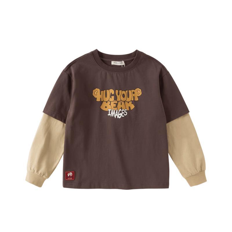 DAVE&BELLA Boys Faux Two-Piece Long-Sleeve T-Shirt 150