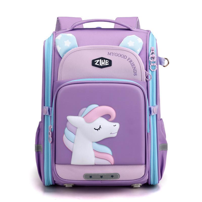 Breathable Durable Oxford Cloth School Backpack For Children With Fun Animal Patterns