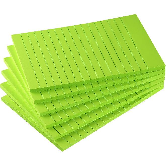 Early Buy 6 Pads Lined Sticky Notes with Lines 4x6 Self-Stick Notes Bright Color Sticky Notes, 45 Sheets/Pad (Yellow)
