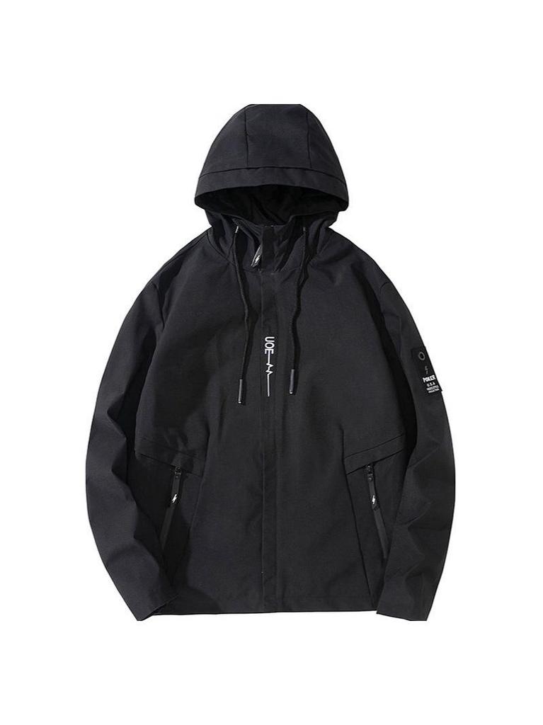 Men's Windproof European-Size Hooded Workwear Jacket - Trendy, Simple, Casual Outdoor Sportswear