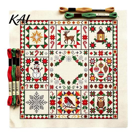 Holiday Crafting Kits for Adults Christmas Cross Stitch Kit, Winter DIY Embroidery Xmas Handcraft Tree Craft Kit Adults, Home Decor Handmade Projects